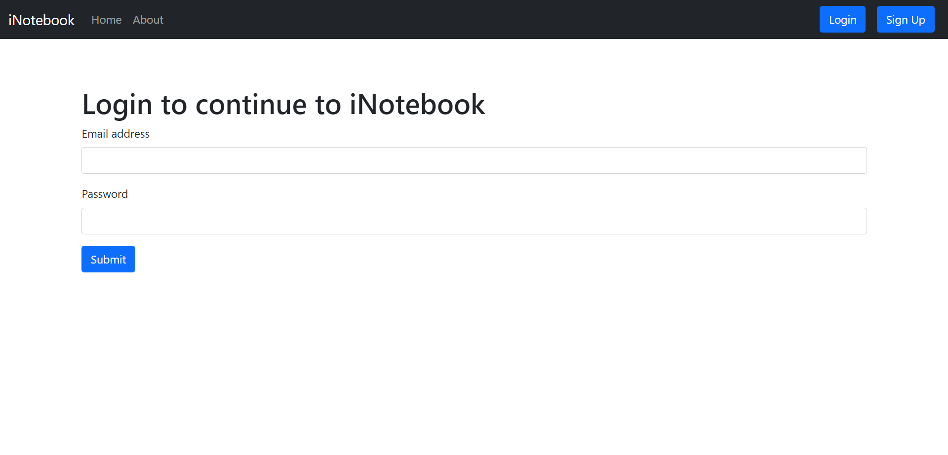 Screenshot of the iNotebook.